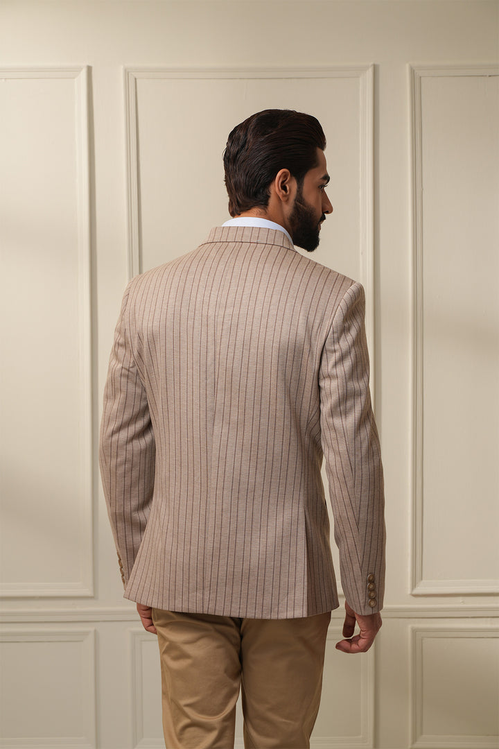 The Luxe Striped Brown Blazer