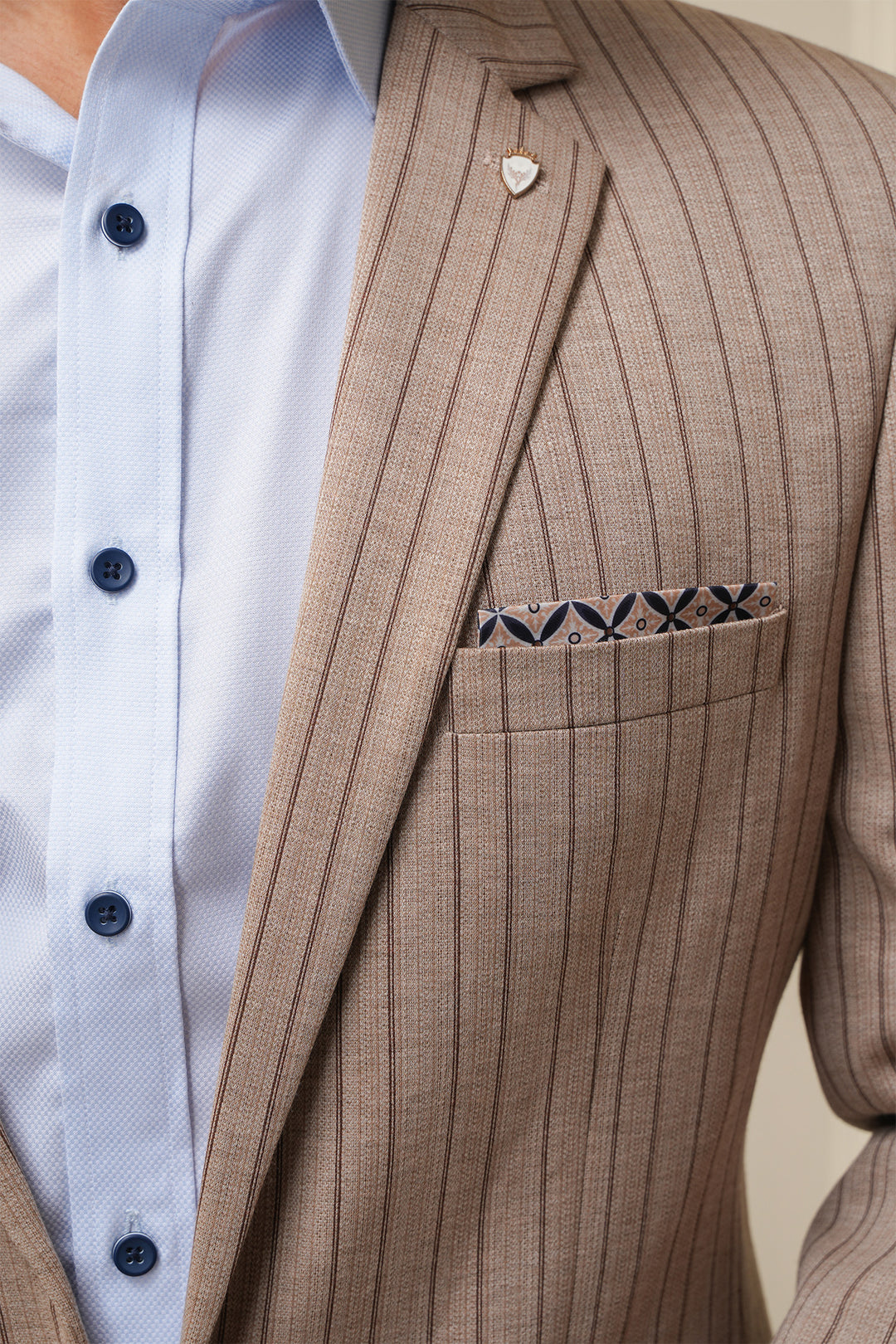 The Luxe Striped Brown Blazer