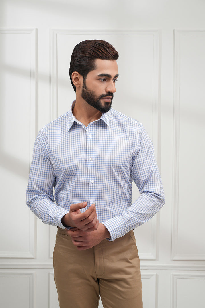 The Blue Check Smart Formal Shirt