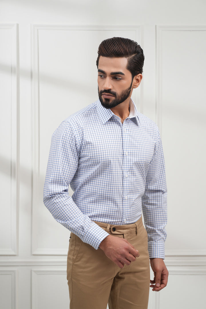 The Blue Check Smart Formal Shirt