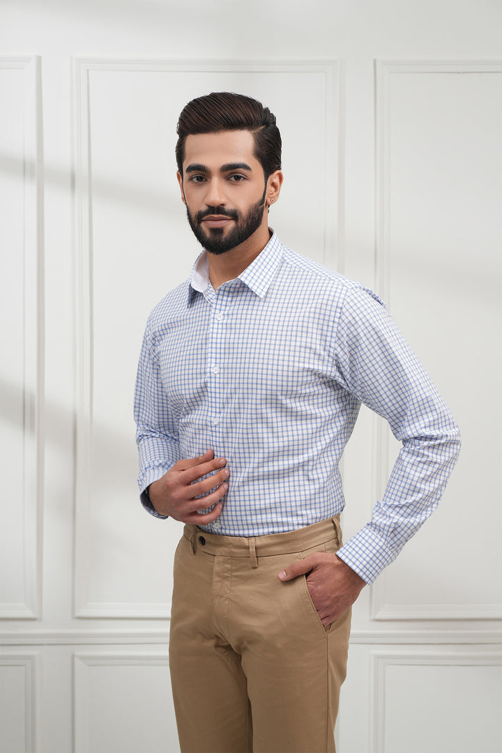 The Blue Check Smart Formal Shirt